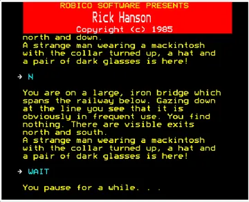 Rick Hanson (1985)(Robico)[h2] screen shot game playing